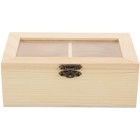 Tea Bag Holder Tea Bag Case 2 Compartments Wooden Jewelry Storage Box with Lid