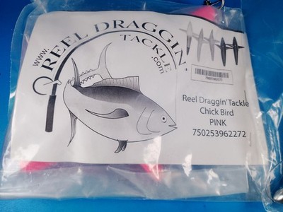 Reel Draggin' Tackle Click Bite Pink And Bullet Head Lure White And Blue
