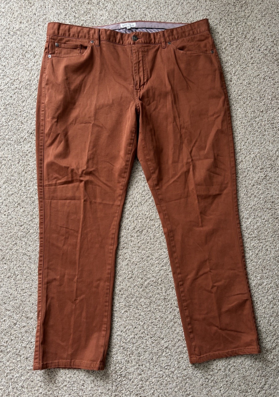 Peter Millar Pants Mens Size 40x30 Rust Brown Ultimate Sateen 5-pocket Pant Slim