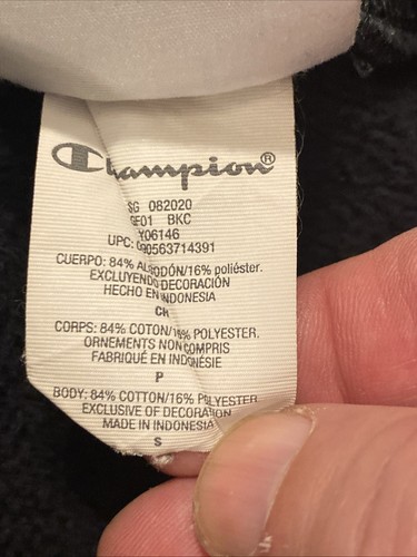 Pantalones deportivos Champion tejido inverso negros talla pequeña puños con cordón - Imagen 8 de 8