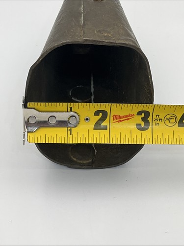 Vintage Brass (5”) & Metal (2.5”) Pair Of Cow Bells - 5” Missing Clapper - Picture 10 of 18