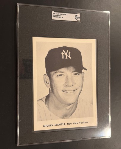 1958-61 Jay Publishing Mickey Mantle Portrait (Neck Up) SGC 5 - Bild 1 von 2