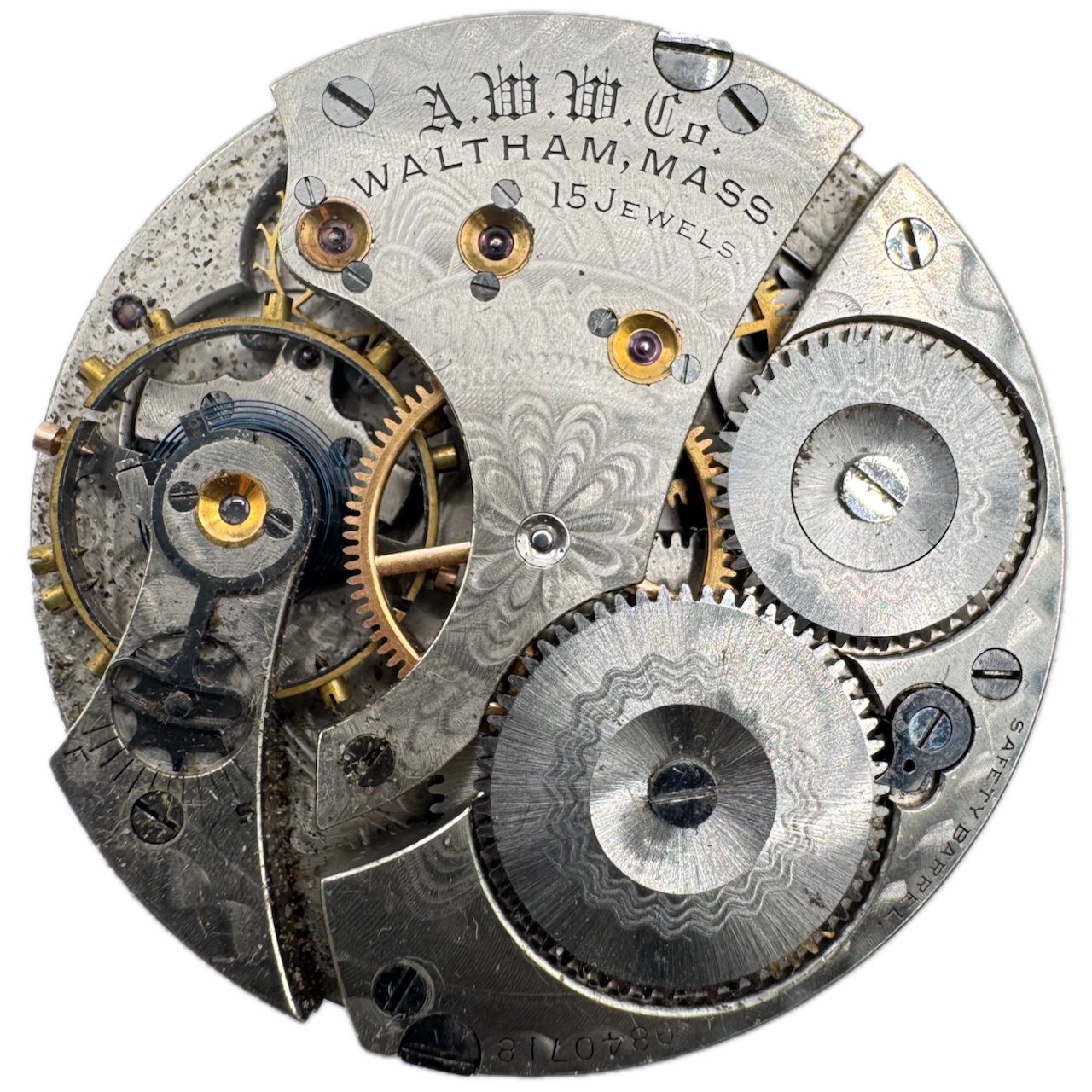 Antique 16s 1900 Waltham 15j Mechanical Hunter Pocket Watch Movement 620 USA