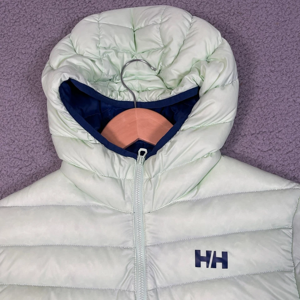 Helley Hansen вниз пуховик куртка женщин L зеленый Pertex Quantum Techware с капюшоном - Изображение 3 из 4