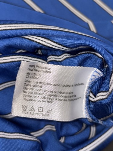 Shark Golf Polo Shirt Greg Norman Mens XL Blue Stripe PlayDry ML75 Duke Blue - Picture 8 of 10