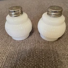 Vintage White Milk Glass Salt and Pepper Shakers