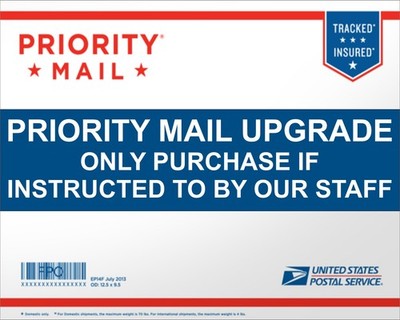 Priority Mail Shipping Upgrade, Only Purchase if Instructed to by Our Staff!
