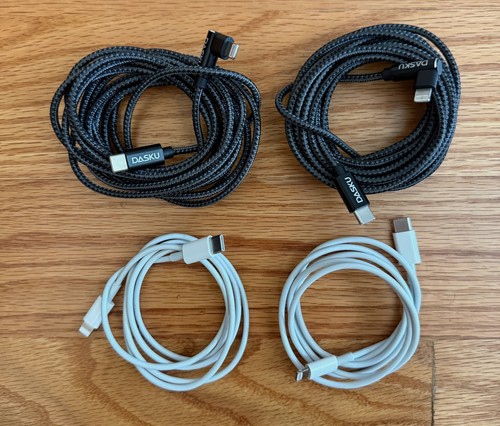 Apple iPhone Lightning to USB-C Cables (3ft x 2 and 10ft x 2)