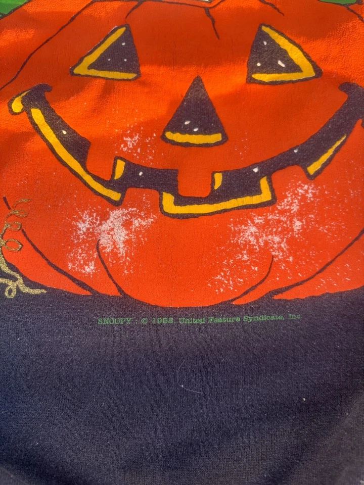 Sudadera Tultex Vintage Años 90 Snoopy Halloween Negra Unisex Talla XL Foto 3 de 4