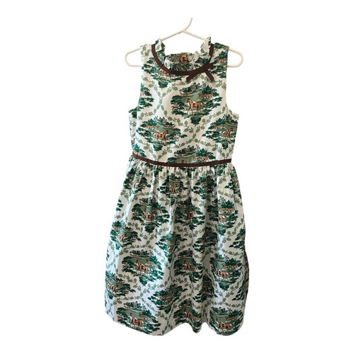 Janie And Jack Girls Park Stables Dress Horses 8