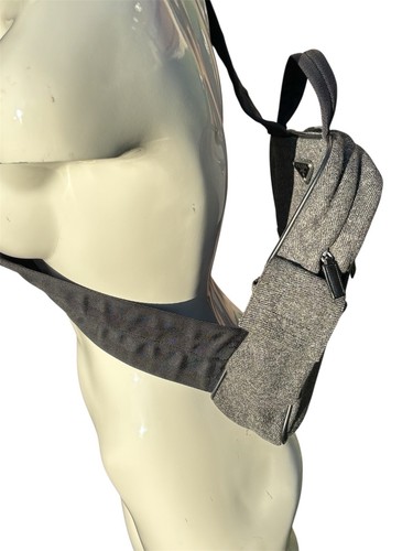 PRADA Wool Body Bag Gray Men's Wool Diagonal Shoulder Bag Square Messenger Bag - Picture 2 of 8