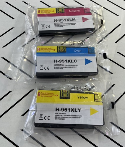 H-951XL Tinte 3er Pack Cyan Magenta und Gelb gebraucht mit OfficeJet Pro Drucker - Bild 1 von 5