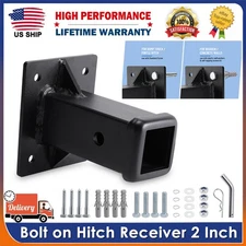 Bolt on Hitch Receiver Tube 2 Inch Hitch Wall Mounted Hitch Mount Bike Rack NEW