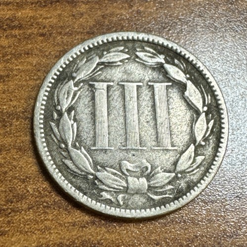 1872 Three Cent Nickel 3c Fine details - Hairlines - Picture 2 of 2
