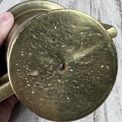 Vintage Heavy Brass Mortar Handled Container Apothecary Cup - Picture 6 of 14
