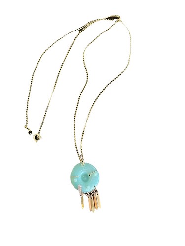 Southwestern Sombrero Hat Pendant Necklace Rhinestones On 24” Gold Toned Chain - Picture 4 of 8