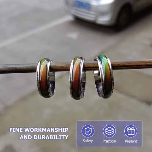2 PCS Thermochromer Ring Mann Stimmungsringe Für Kinder Jungen Herrenringe Mode - Bild 10 von 12