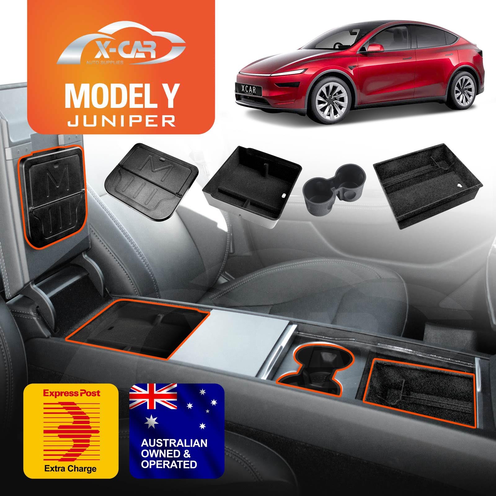 Console Organizer Tray for Tesla Model Y Juniper 25+ Armrest Storage Cup Holder