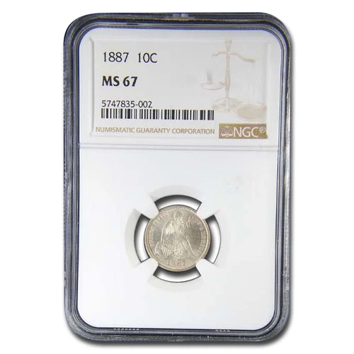 1887 Liberty Seated Dime MS-67 NGC