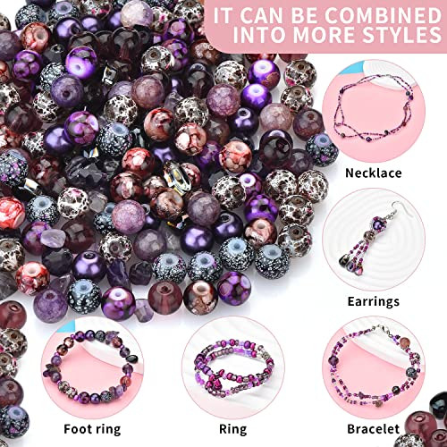 900pcs Glass Craft Beads for Bracelet Making Kit, Include Assorted - Picture 4 of 7