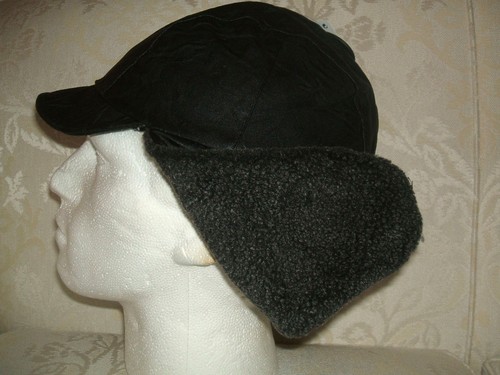 HERREN PRIMARK SCHWARZ KUNSTLEDER GRAU KUNSTFELL WINTER PVC TRAPPER MÜTZE NEU MIT ETIKETT  - Bild 10 von 12