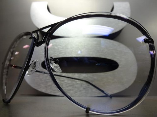 Men's or Women OVERSIZED VINTAGE RETRO Style Clear Lens EYE GLASSES Large Frame - Picture 9 of 14