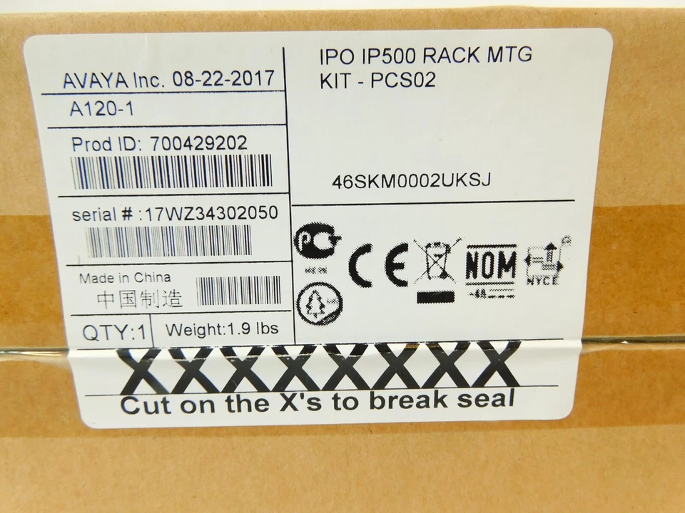 Avaya IPO IP500 Rack Mounting Kit PCS02 700429202 - NEW FACTORY SEALED - Image 2 of 3