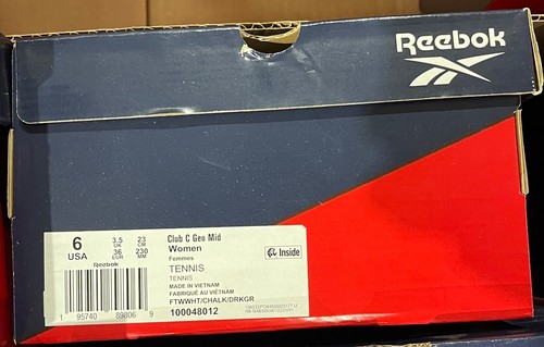 Zapatos de tenis Reebok para mujer Club C Geo medios blancos/tiza/DK verde elige tu talla - Imagen 13 de 19