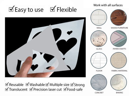 Herzen Schablone Liebe Malerei Wandmöbel Holz Hochzeit Rusable Handwerk Kunst TE65 - Bild 10 von 13