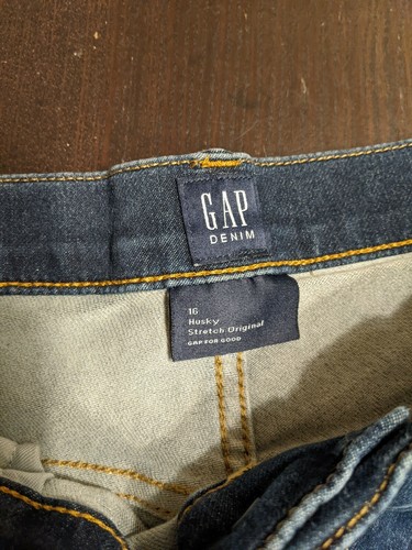 Gap Kids Super Soft Original Cut Jeans Boys 16 Husky Medium Dark Wash - Picture 3 of 8