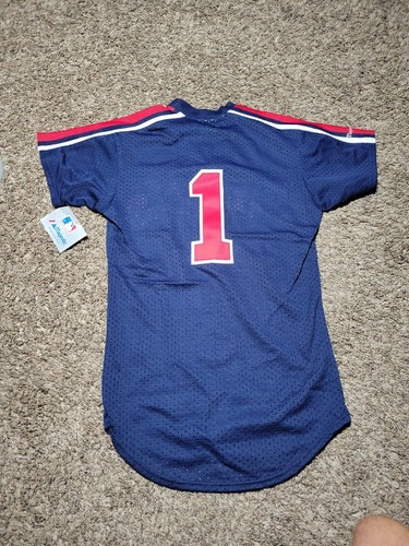 Vtg New NWT CALIFORNIA ANGELS NAVY & RED MLB JERSEY MAJESTIC SZ Mens S Sewn #1 - Picture 8 of 10