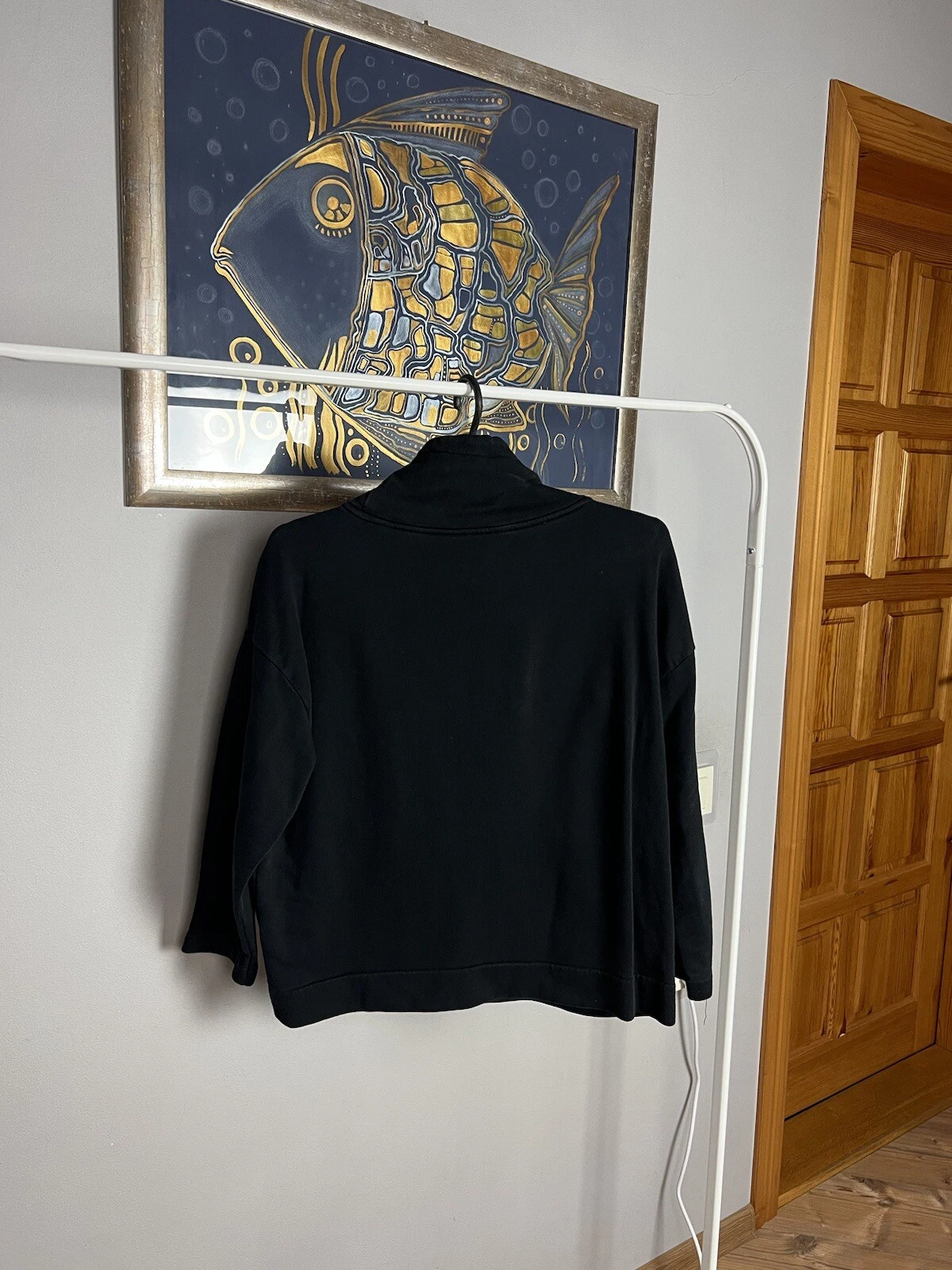 Felpa con cappuccio Kenzo Big Logo stile giapponese nera donna manica 3 4 taglia XS