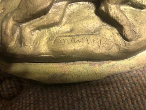 Vintage Schwarzbär Bronzeguss Messing Figur Skulptur signiert - Bild 2 von 5