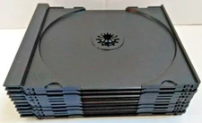 10x Official CD Jewel Case Trays Black w Embossed Compact Disc Logo Restoration