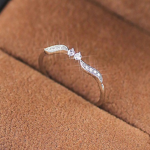 Women Wedding Ring Cubic Zirconia Size 5-12 Jewelry Rings Elegant - Foto 17 di 18