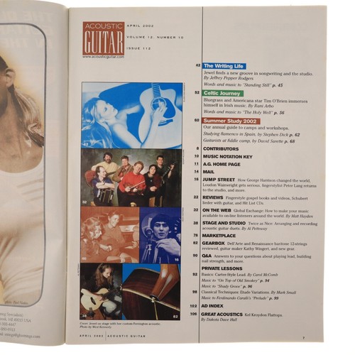 Acoustic Guitar Magazine April 2002 Jewel, Remembering George Harrison - Picture 2 of 3