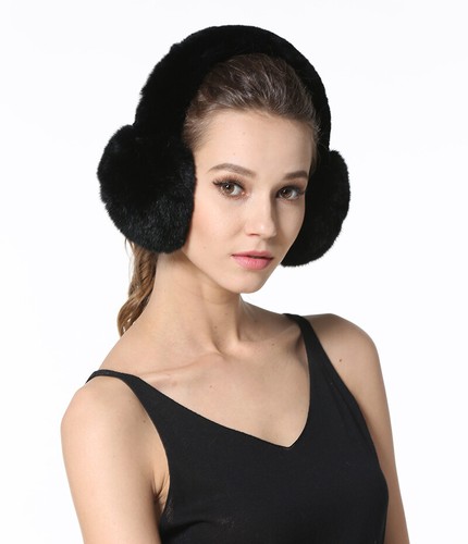 Paraorecchie donna invernali vera pelliccia full-pelt rex pelliccia di coniglio paraorecchie - Foto 48 di 64