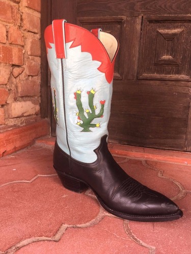 Rancho Loco Vintage Cactus Hand Made Cowboy boots Men's Size 11D - Picture 2 of 5