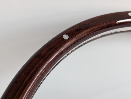 Steering Wheel wood NO HUB ADAPTER Wooden Vintage 380mm 15 inch Classic 6x70mm - Picture 5 of 13