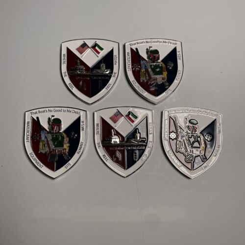 GROSSHANDEL CHALLENGECOINS MENGE 5x US MARINE BOBA FETT WASSERFAHRZEUG KUWIT WES-K