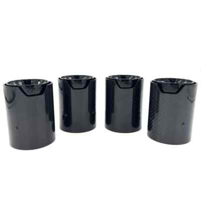 #ad #ad 4x Carbon Fiber Stainless Exhaust Tip Pipe Finishers for BMW M2 M3 M4 Black $125.99
