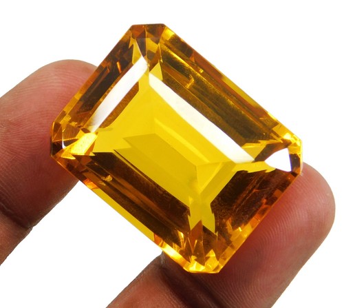 Pietra Preziosa Sciolta Naturale 124 Ct Mogok Giallo Painite Taglio Smeraldo Certificata - Foto 16 di 23