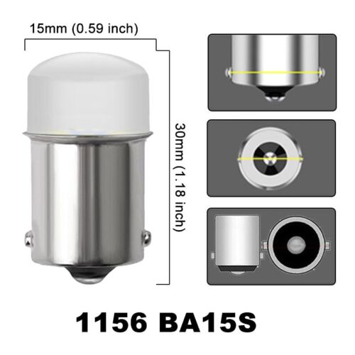 10x 1156 BA15S Camión para Automóviles Ámbar Amarillo 3014 Bombillas LED 9-SMD Luz trasera de giro de freno - Imagen 2 de 6