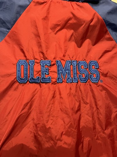 Vintage Reebok Heisman Ole Miss 1/2 Zip Windbreaker Pullover Youth XL Red Blue - Picture 10 of 10