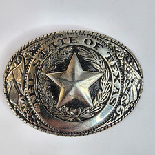 Western Products Silver Tone State of Texas Seal Belt Buckle