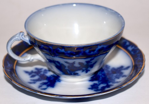 Antike Stanley Keramik Touraine Flow blau Tasse & Untertasse England EUC Kostenloser Versand - Bild 6 von 6