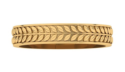Designer Eternity Engagement Wedding Ring Band For Women 18K Solid Yellow Gold - Picture 7 of 8