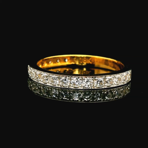 Genuine Diamond Ring 18K Yellow Gold Women,Earth Mined Natural Diamond Band Ring - Video 1 of 1