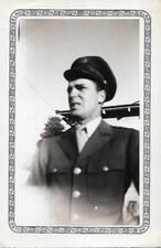 WW2 ERA Military Man FOUND PHOTOGRAPH Black And White ORIGINAL 46 51 K