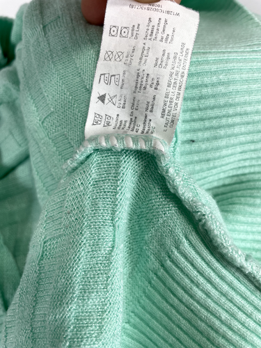 Vintage Lacoste Sport Turquoise Knitted Waffle Long Sleeve Sweater Size XXL - Picture 14 of 14